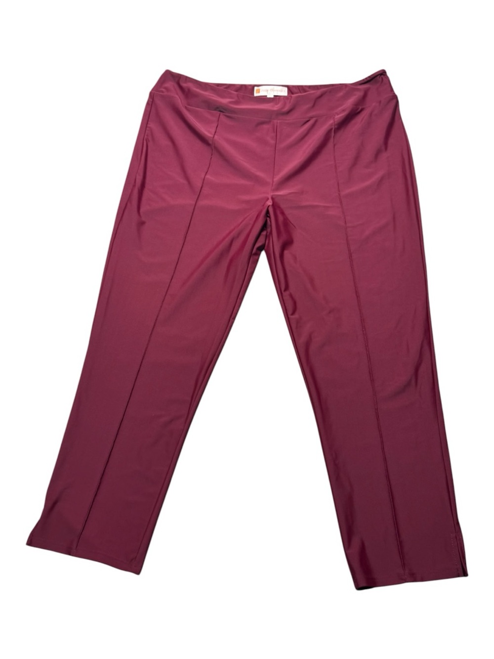 Jude Connally Maroon Cropped Ponte Pants Women’s XL Stretch Jude Cloth